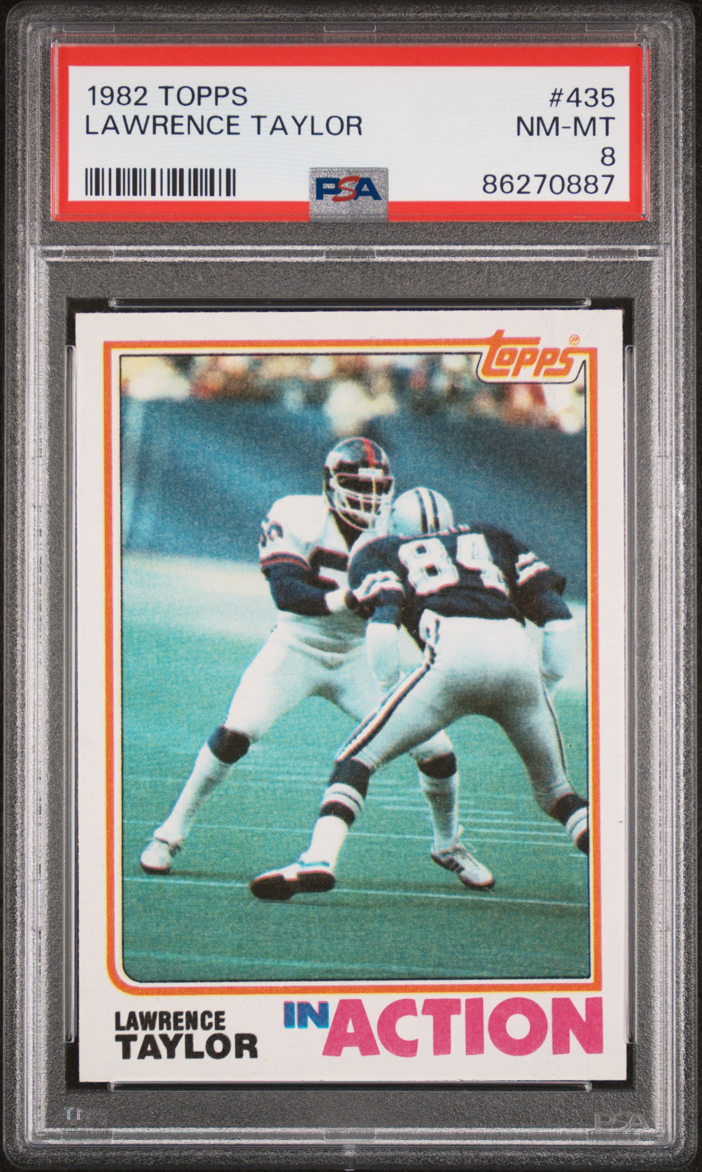 1982 Topps #435 Lawrence Taylor Rookie Card – PSA NM-MT 8