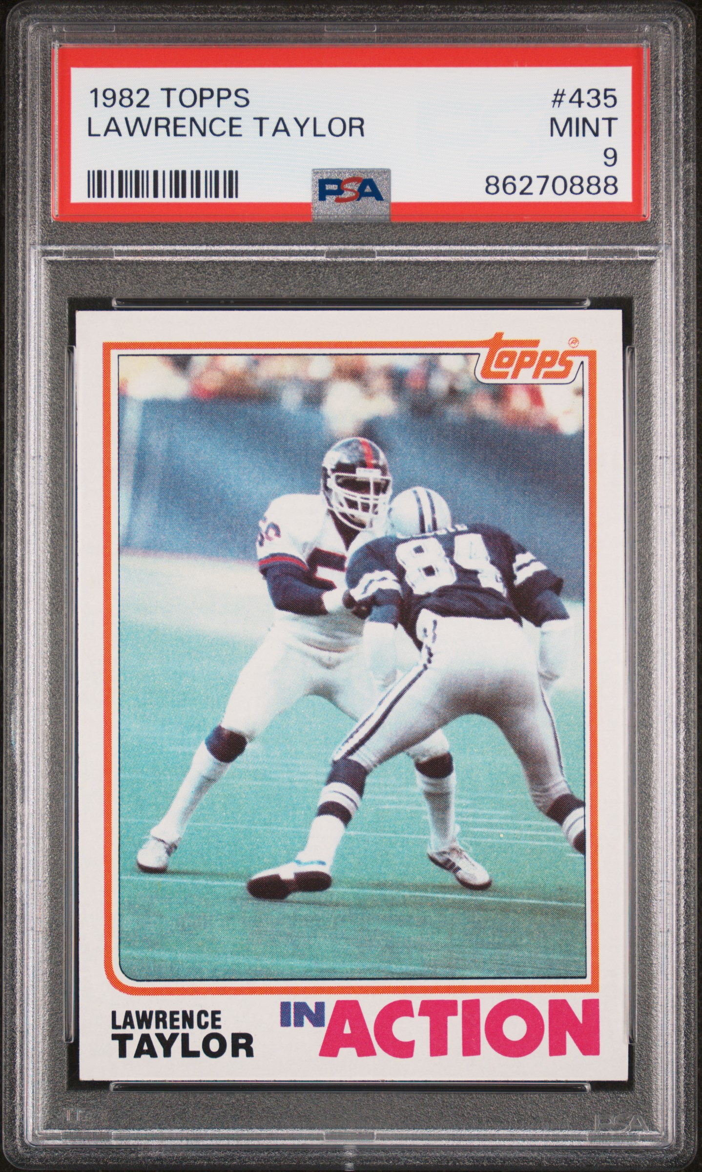 1982 Topps #435 Lawrence Taylor Rookie Card – PSA MINT 9