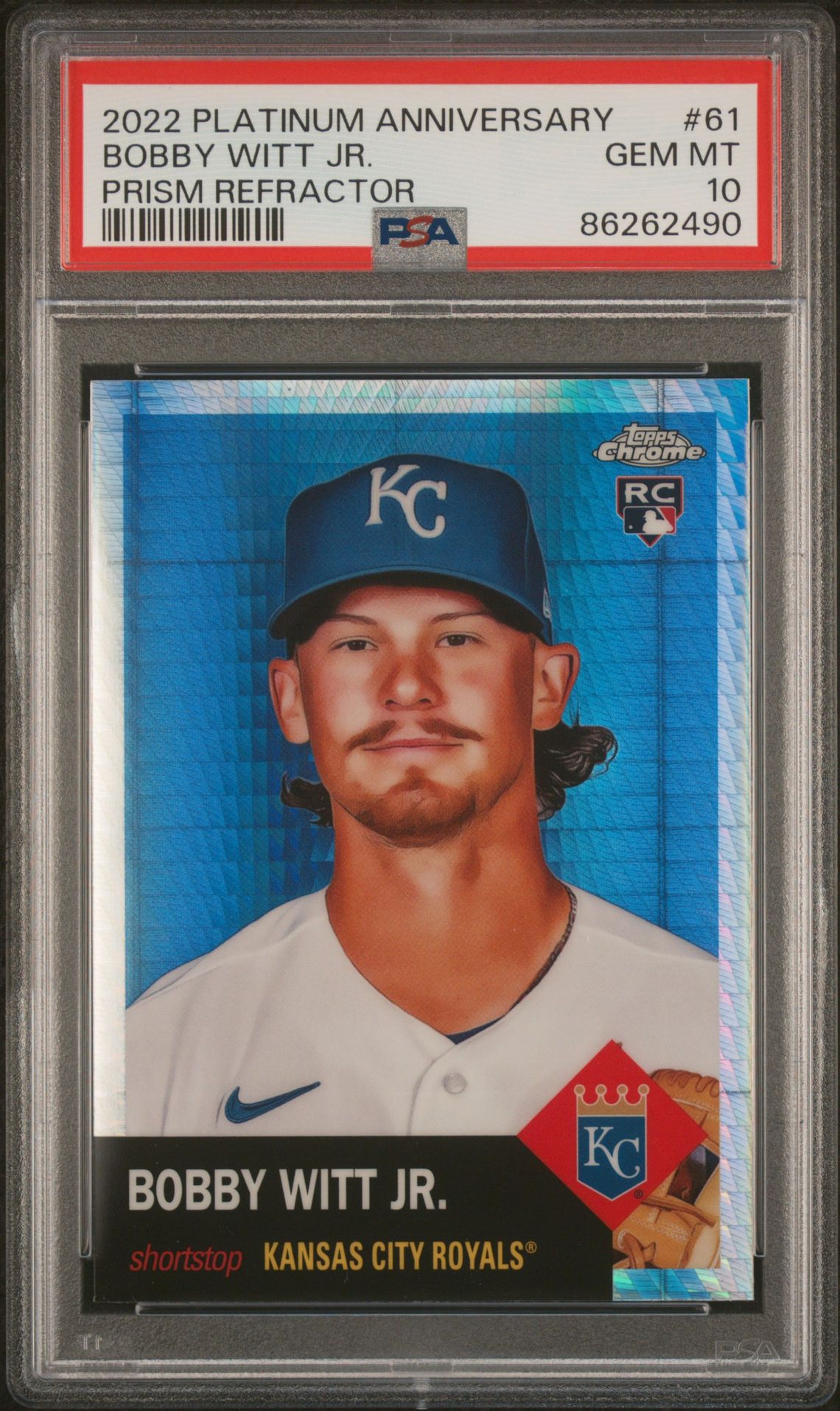 2022 Topps Chrome Topps Chrome Platinum Anniversary #61 Bobby Witt Jr. front