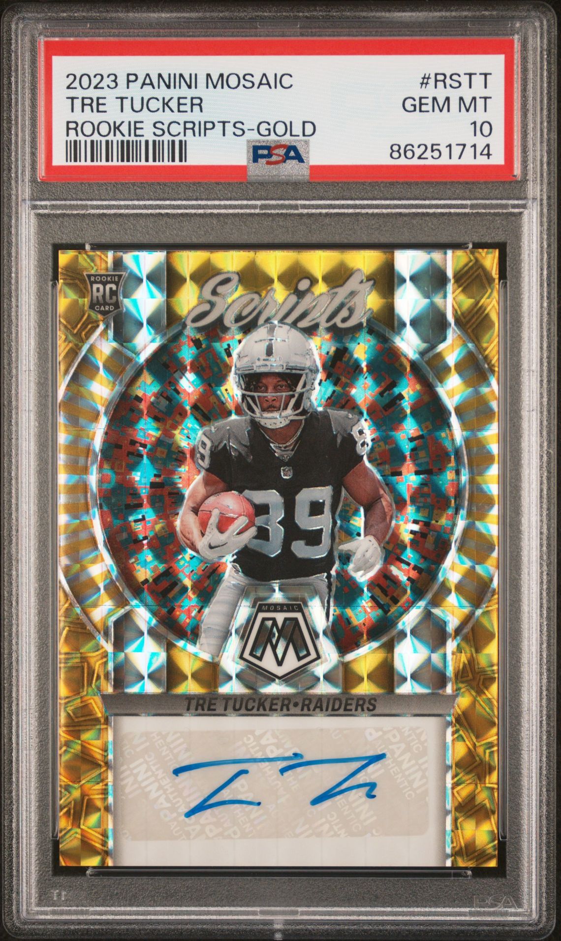 2023 Panini PANINI MOSAIC ROOKIE SCRIPTS GOLD #RSTT Tre Tucker front