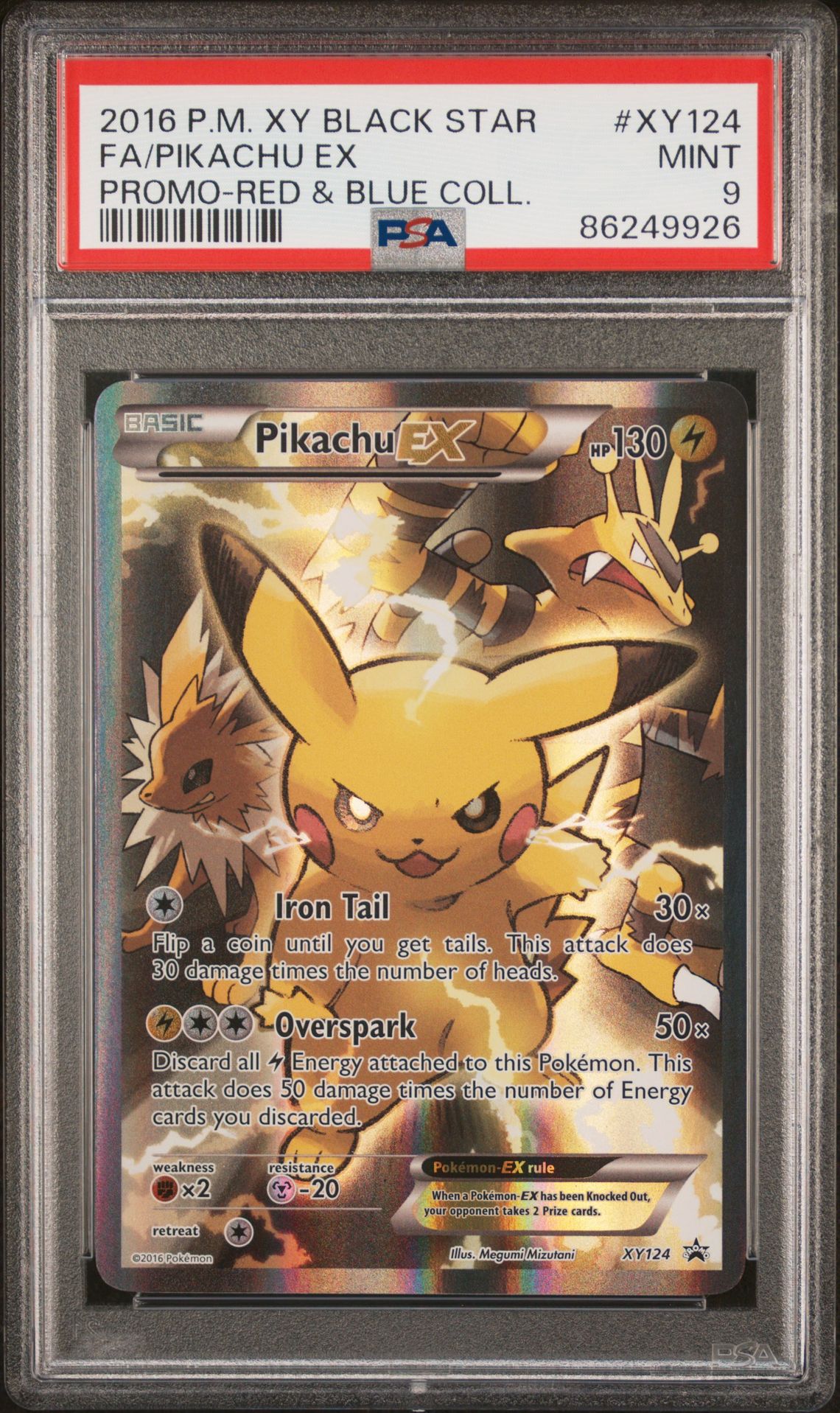 2016 Pokemon POKEMON XY BLACK STAR PROMO PROMO-RED & BLUE COLL. #XY124 Fa/Pikachu Ex front