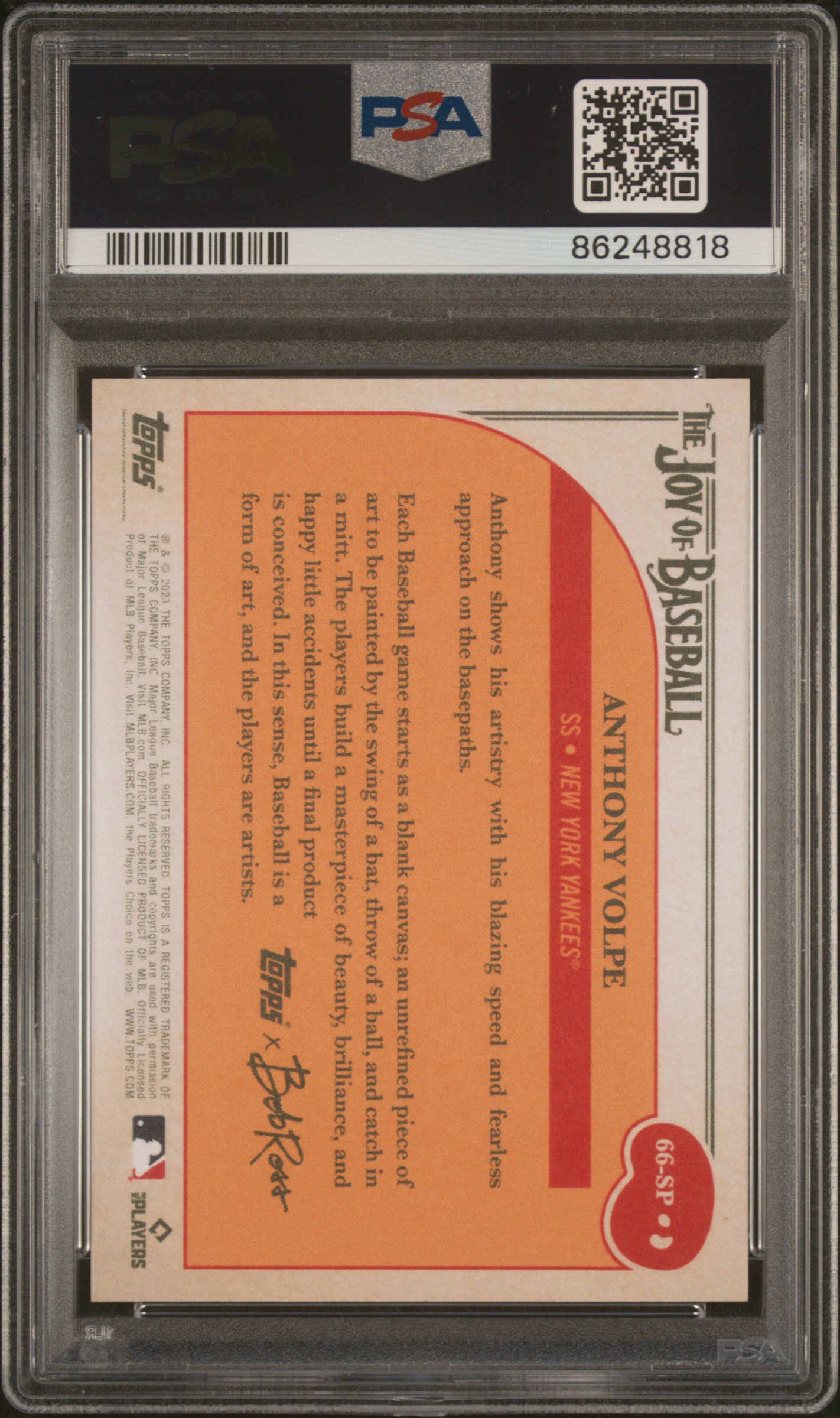 2023 Topps X Bob Ross The Joy Of Baseball Anthony Volpe #66Sp (Variation) Gem Mt 10 front