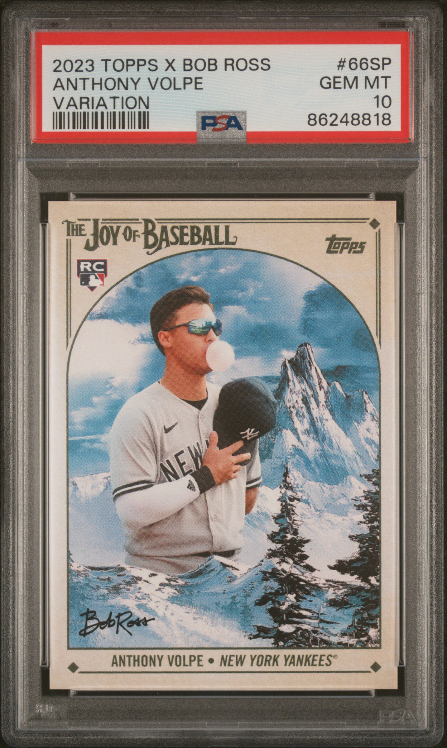 2023 Topps X Bob Ross The Joy Of Baseball Anthony Volpe #66Sp (Variation) Gem Mt 10 back