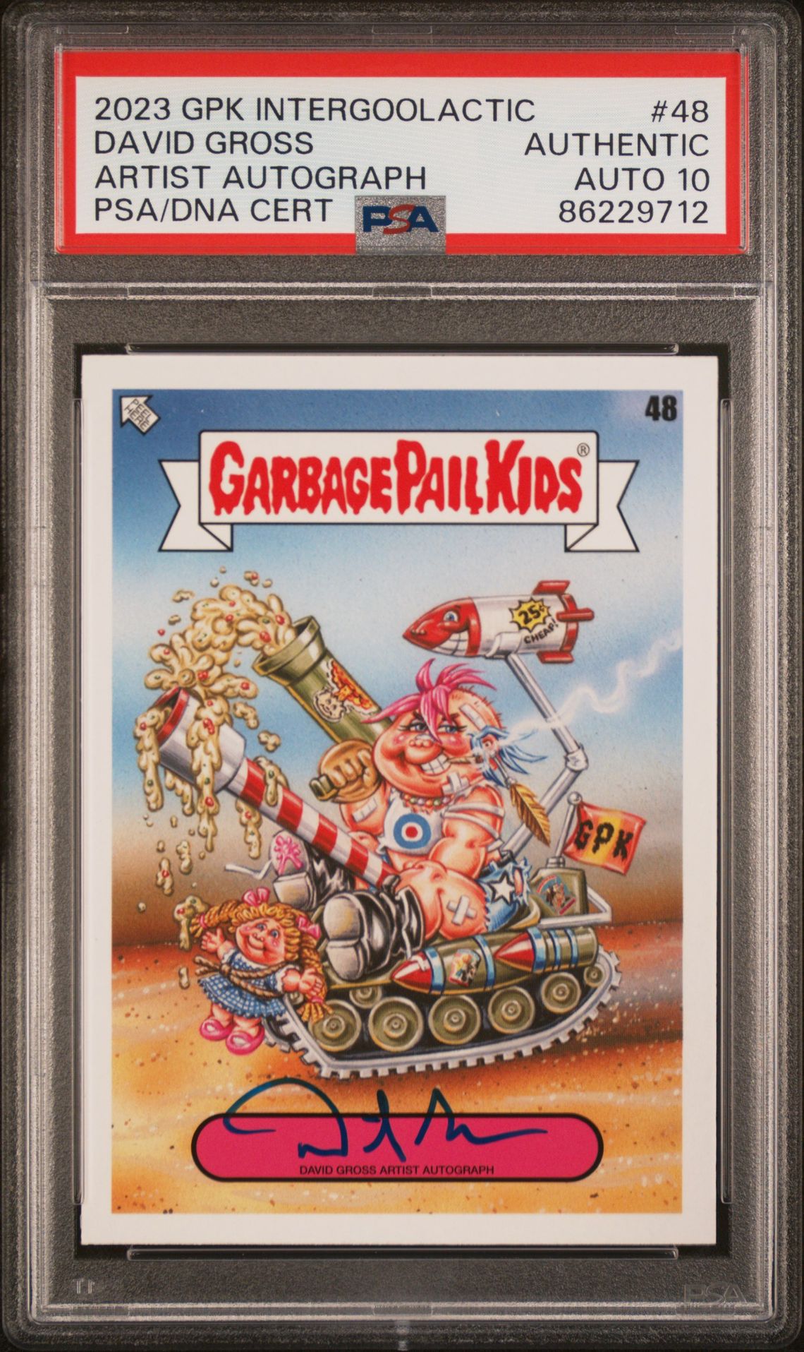 2023 Topps GARBAGE PAIL KIDS INTERGOOLACTIC MAYHEM ARTIST AUTOGRAPHS #48 David Gross front