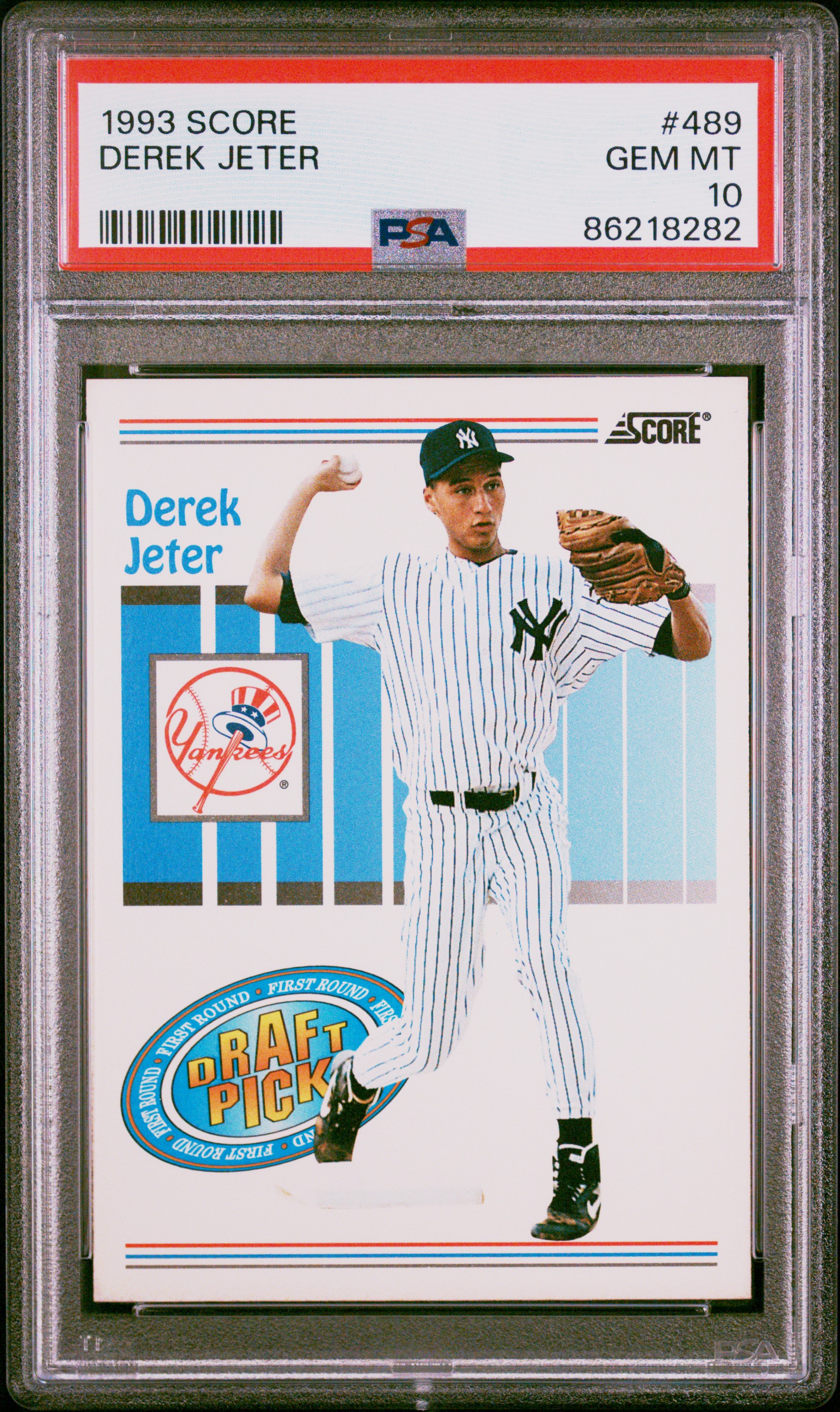 1993 Score #489 Derek Jeter Rookie Card  – PSA GEM MT 10