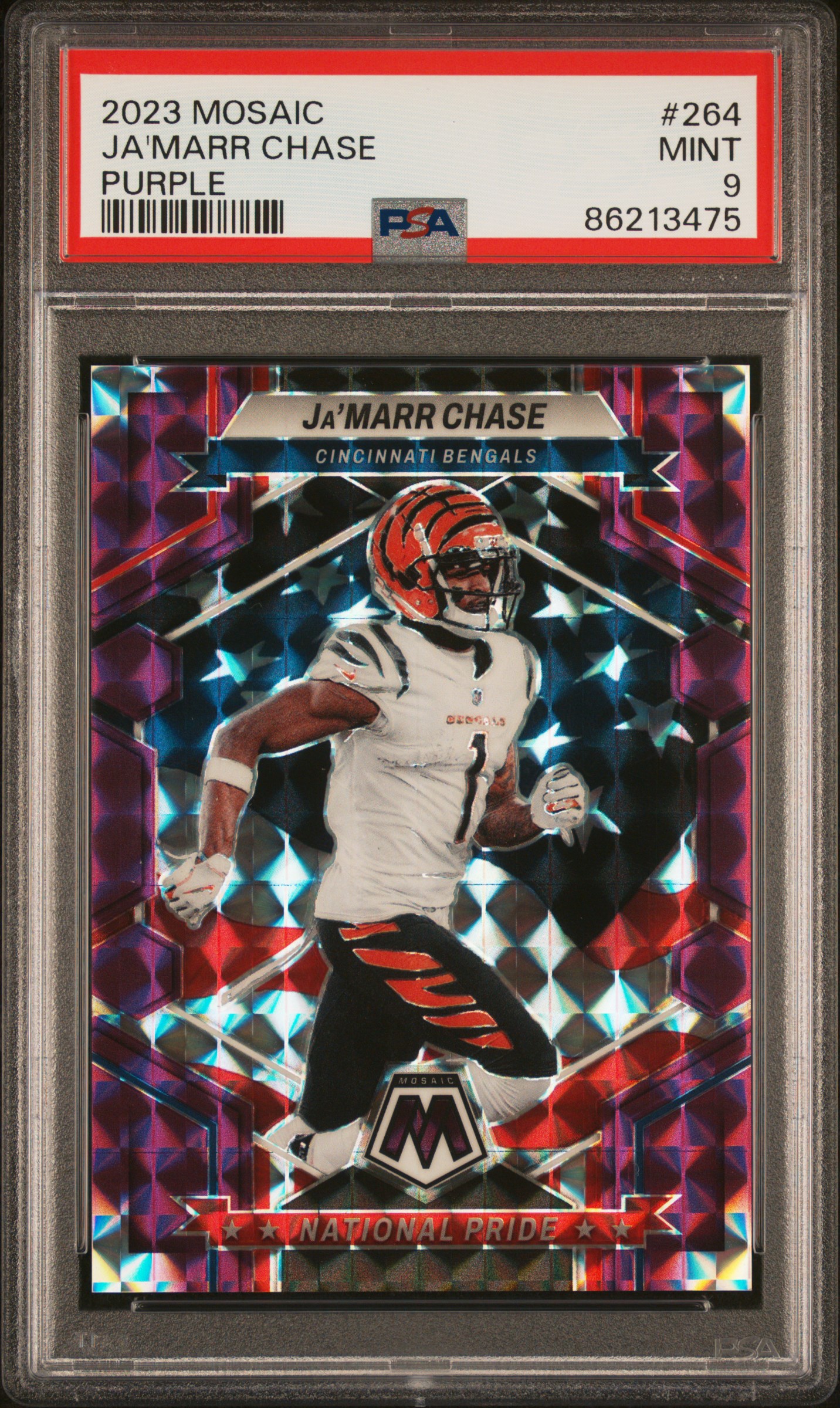2023 Panini Mosaic Ja'marr Chase #264 (Purple) Mint 9 front