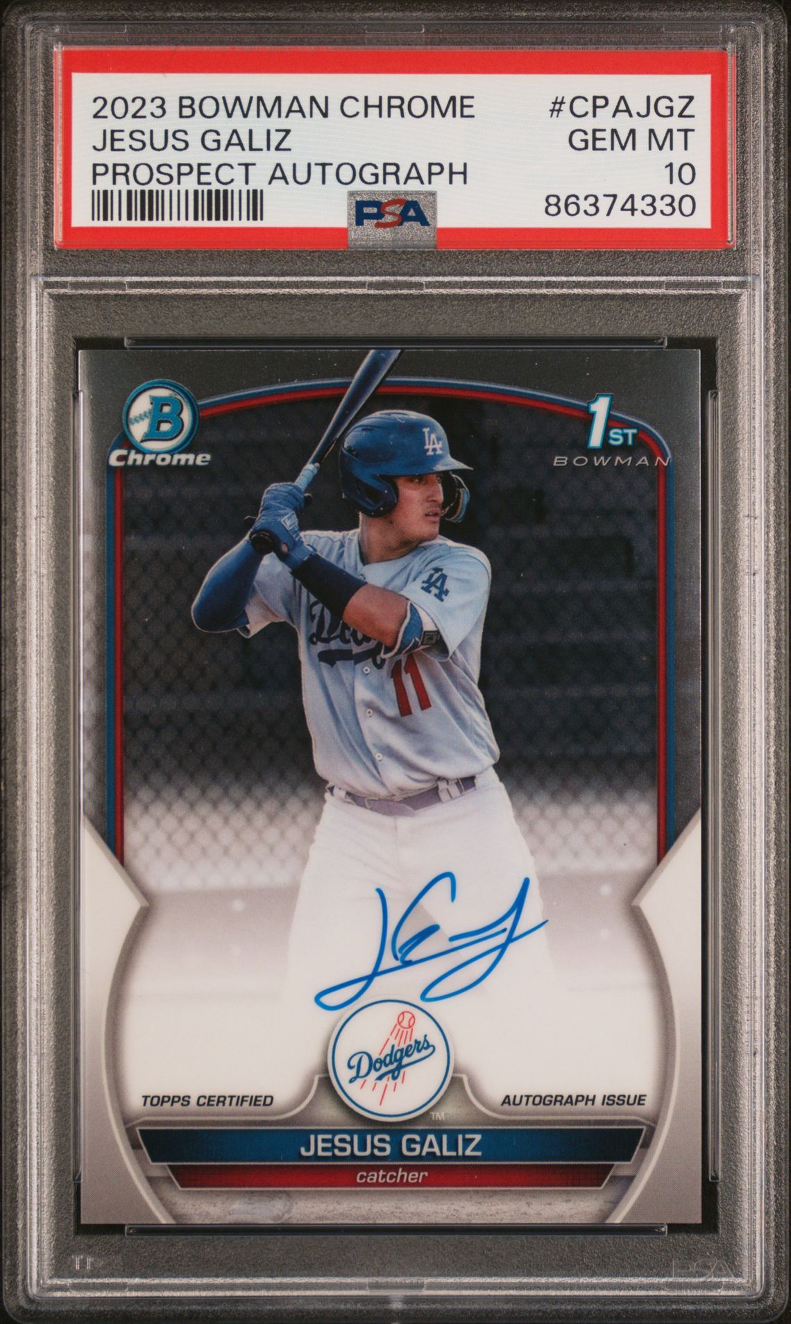 2023 Bowman BOWMAN CHROME PROSPECT AUTOGRAPHS #CPAJGZ Jesus Galiz front
