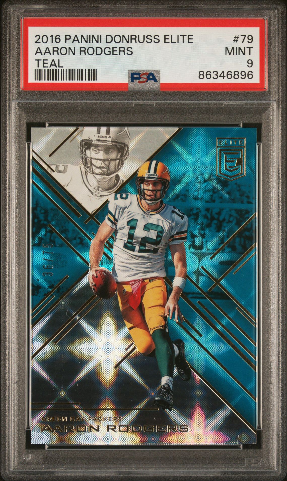 2016 Panini PANINI DONRUSS ELITE TEAL #79 Aaron Rodgers front