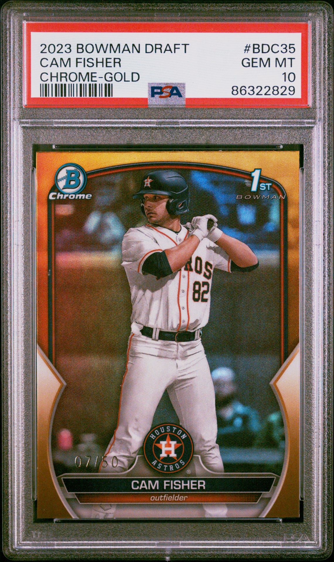 2023 Bowman BOWMAN DRAFT Gold Refractor #BDC35 Cam Fisher front