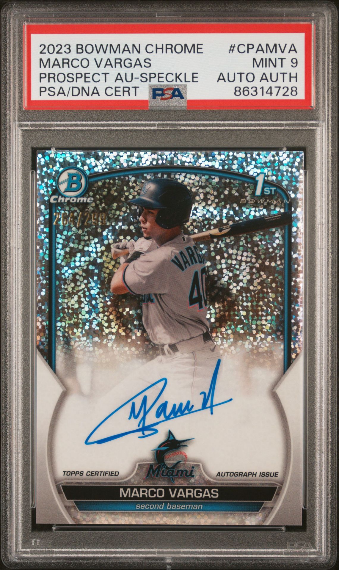 2023 Bowman BOWMAN CHROME PROSPECT AUTOGRAPHS Refractor #CPAMVA Marco Vargas front