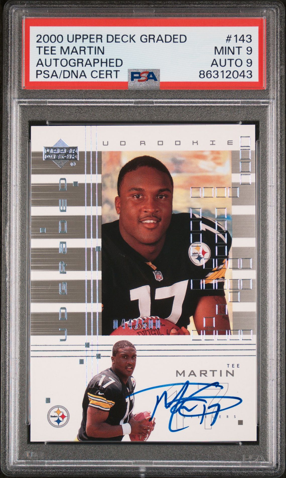 2000 Upper Deck UPPER DECK GRADED AUTOGRAPHED #143 Tee Martin front