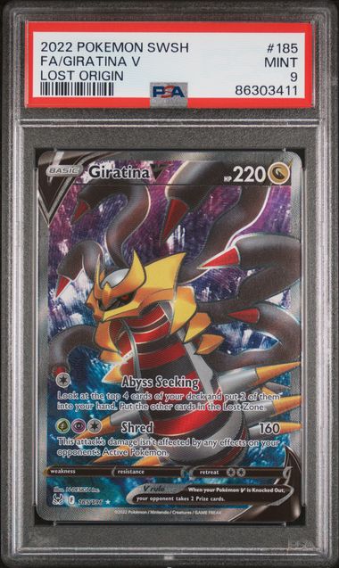 2022 Pokemon Lost Origin Full Art #185 Giratina front