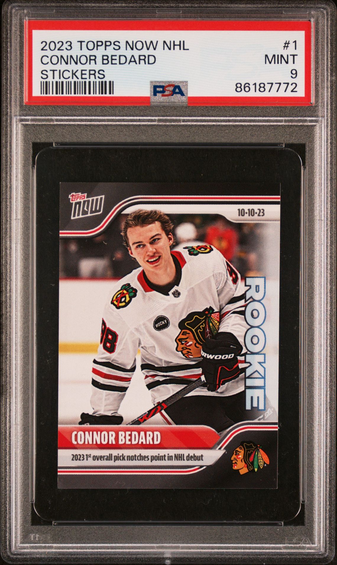 2023 Topps Now TOPPS NOW NHL STICKERS #1 Connor Bedard front