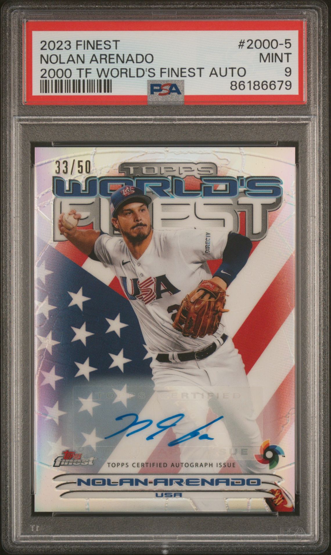2023 Topps TOPPS FINEST 2000 TOPPS FINEST WORLD'S FINEST AUTOGRAPHS 2000 TF WORLD'S FINEST AUTO #2000-5 Nolan Arenado front