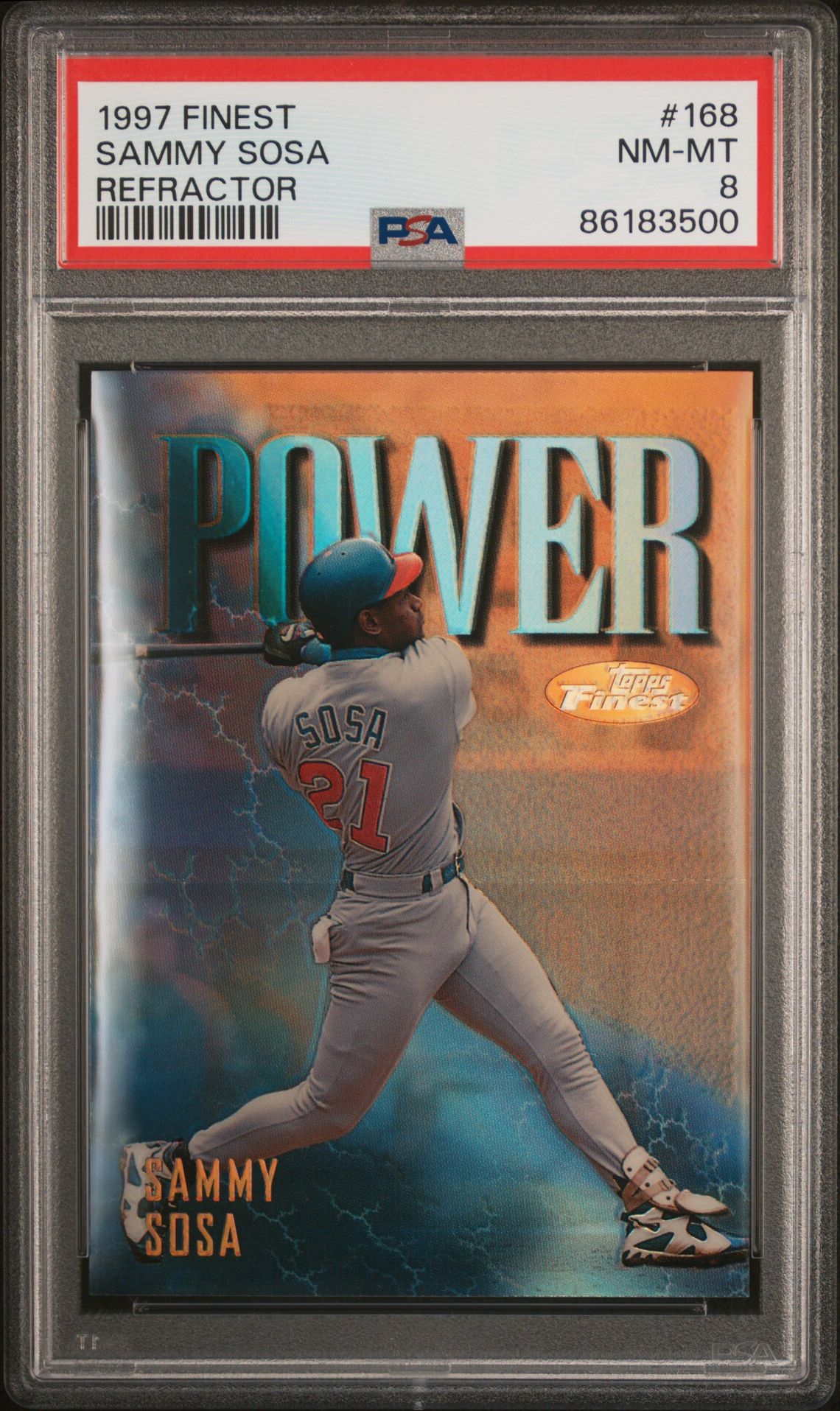 1997 Topps FINEST REFRACTOR #168 Sammy Sosa front