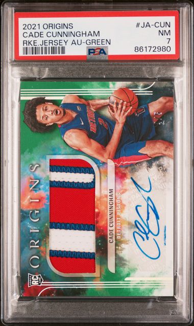 2021 Panini Origins Rookie Jersey Autographs Cade Cunningham #Ja-Cun (Rke.jersey Au-Green) Nm 7 front