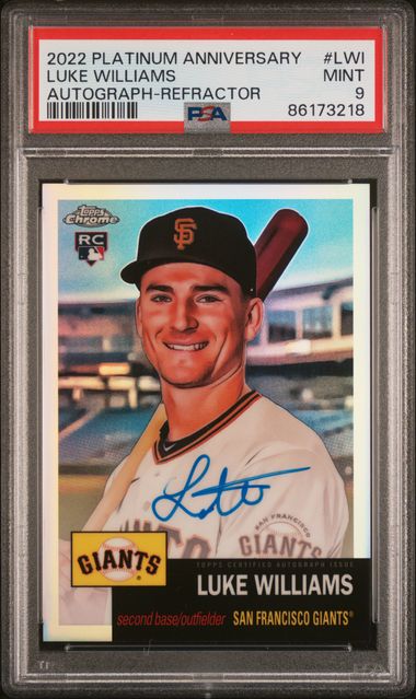 2022 TOPPS CHROME PLATINUM ANNIVERSARY AUTOGRAPH REFRACTOR #LWI Luke Williams front