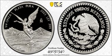 2023-Mo 1/4 oz Libertad Silver First Day of Issue PR70DCAM