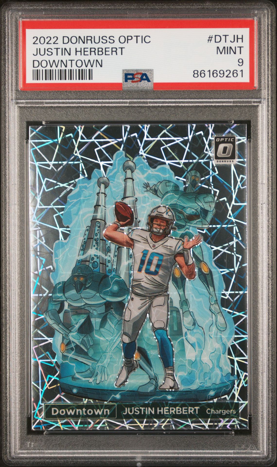 2022 Panini PANINI DONRUSS OPTIC DOWNTOWN #DTJH Justin Herbert front