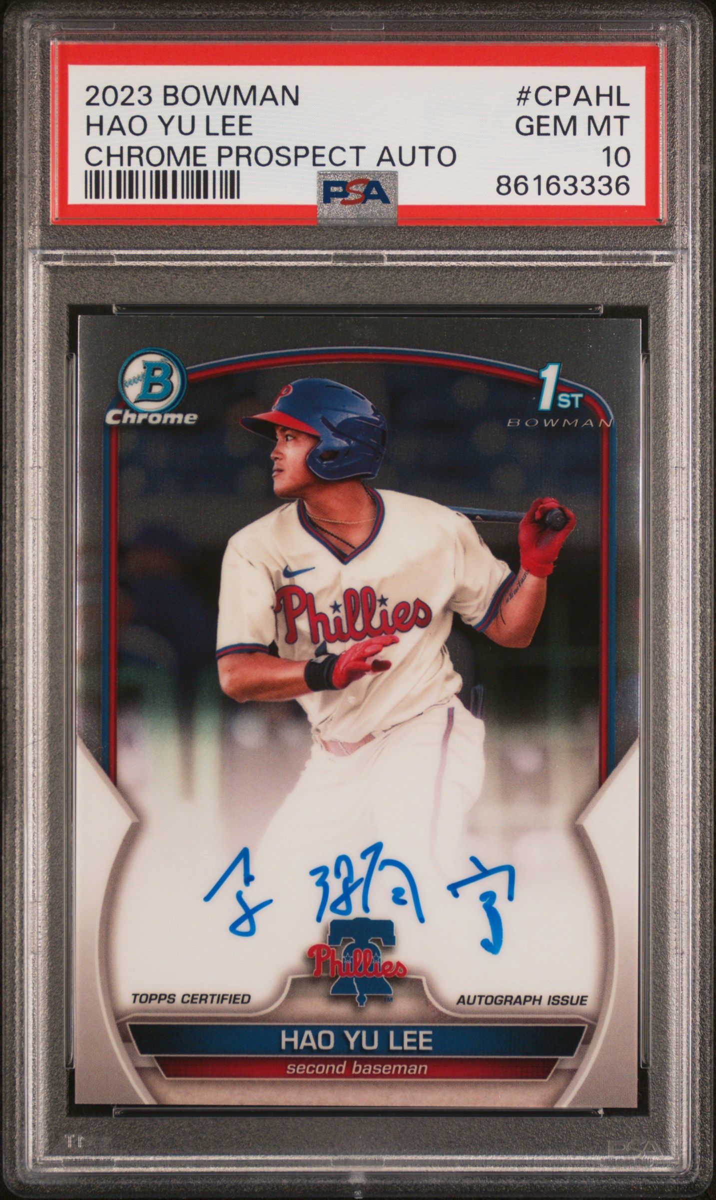 Hao Yu Lee 2023 Bowman Chrome Prospect Autographs