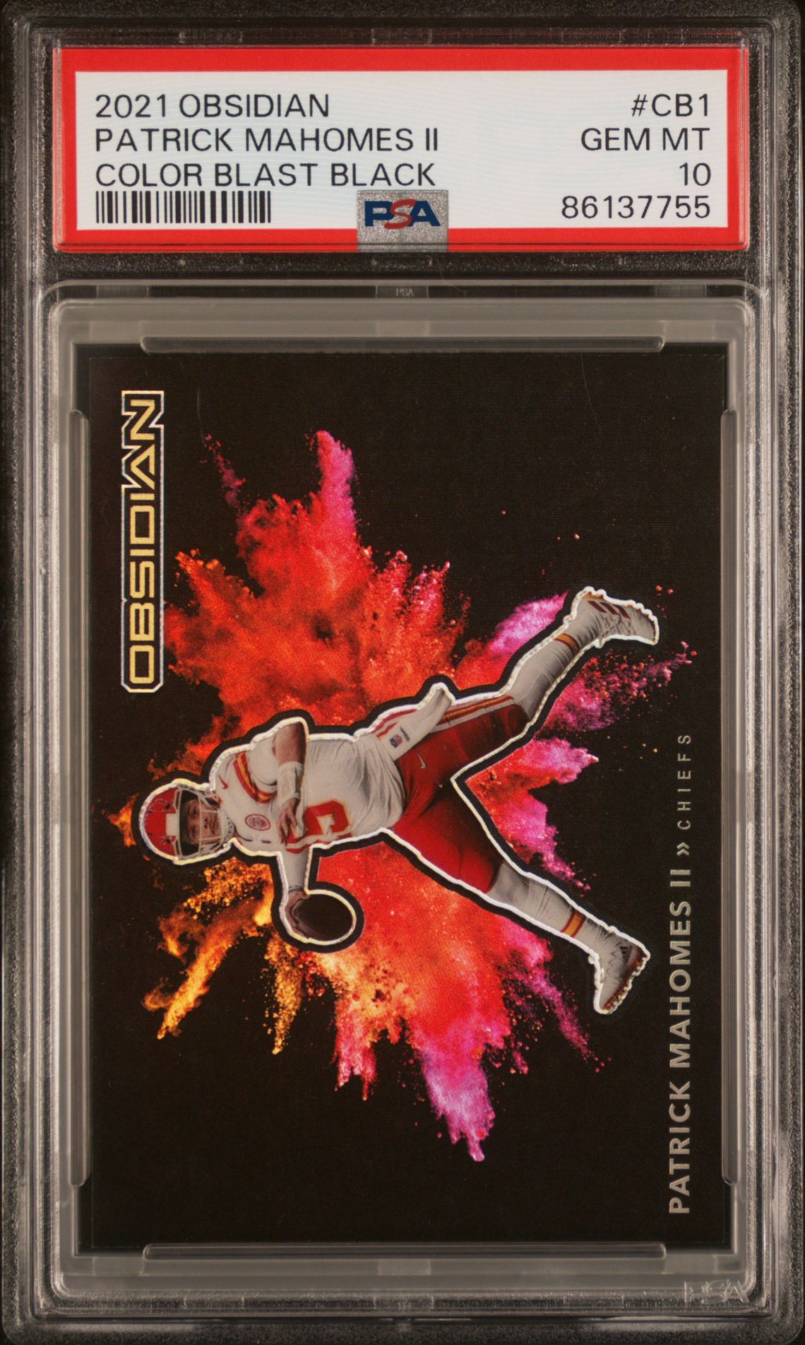 2021 PANINI OBSIDIAN COLOR BLAST BLACK #CB1 Patrick Mahomes Ii front