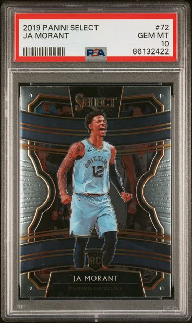 2019-20 Panini Select #72 Ja Morant Rookie Card – PSA GEM MT 10 on