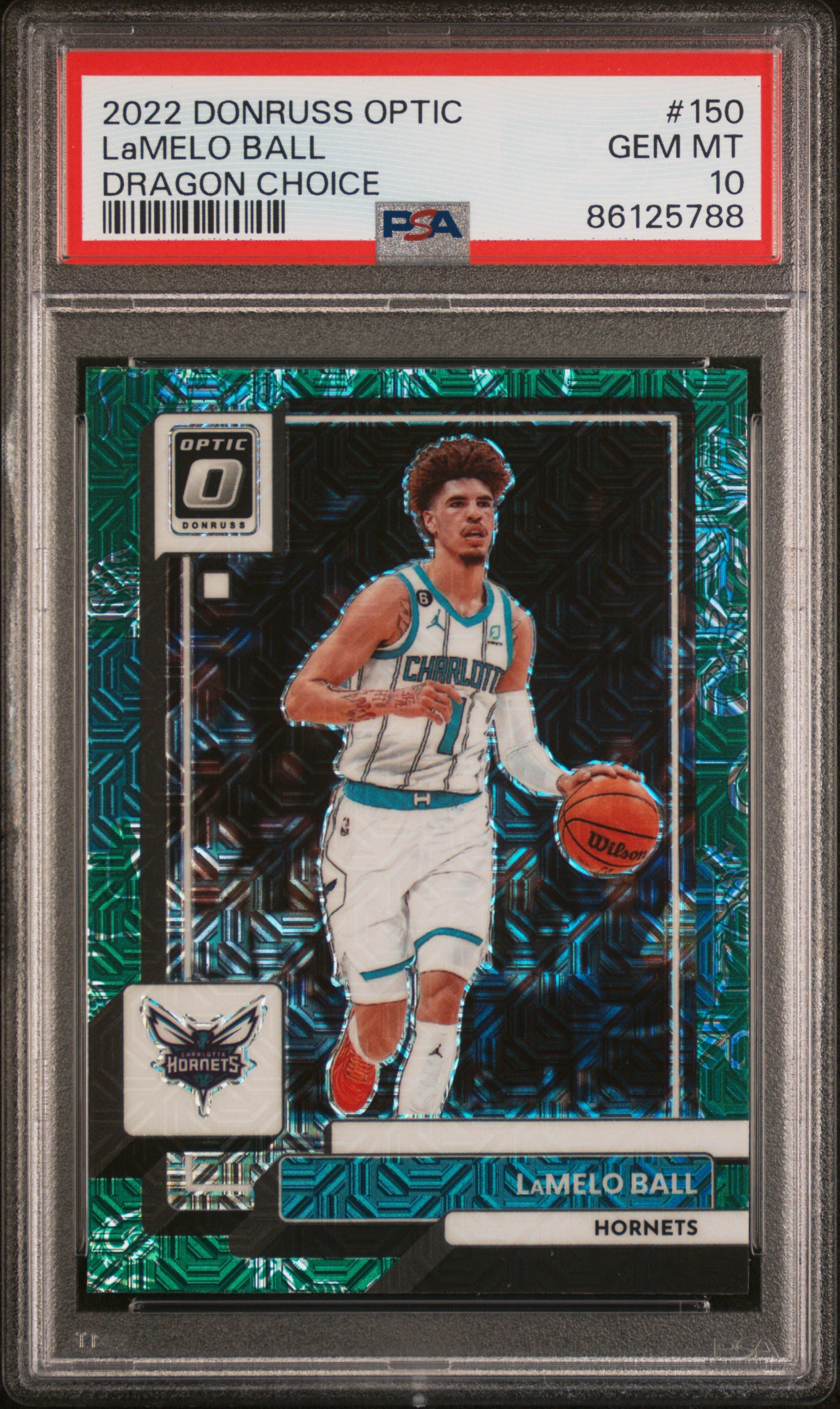 2022-23 Panini Donruss Optic Dragon Choice #150 Lamelo Ball – PSA GEM MT 10