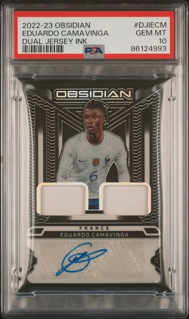 2022-23 Panini Obsidian Dual Jersey Ink #DJI-ECM Eduardo Camavinga