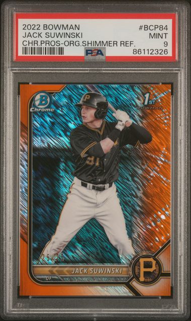 2022 Bowman Chrome Prospects Jack Suwinski #Bcp84 (Chr.pros-Org.shimmer Ref.) Mint 9 front