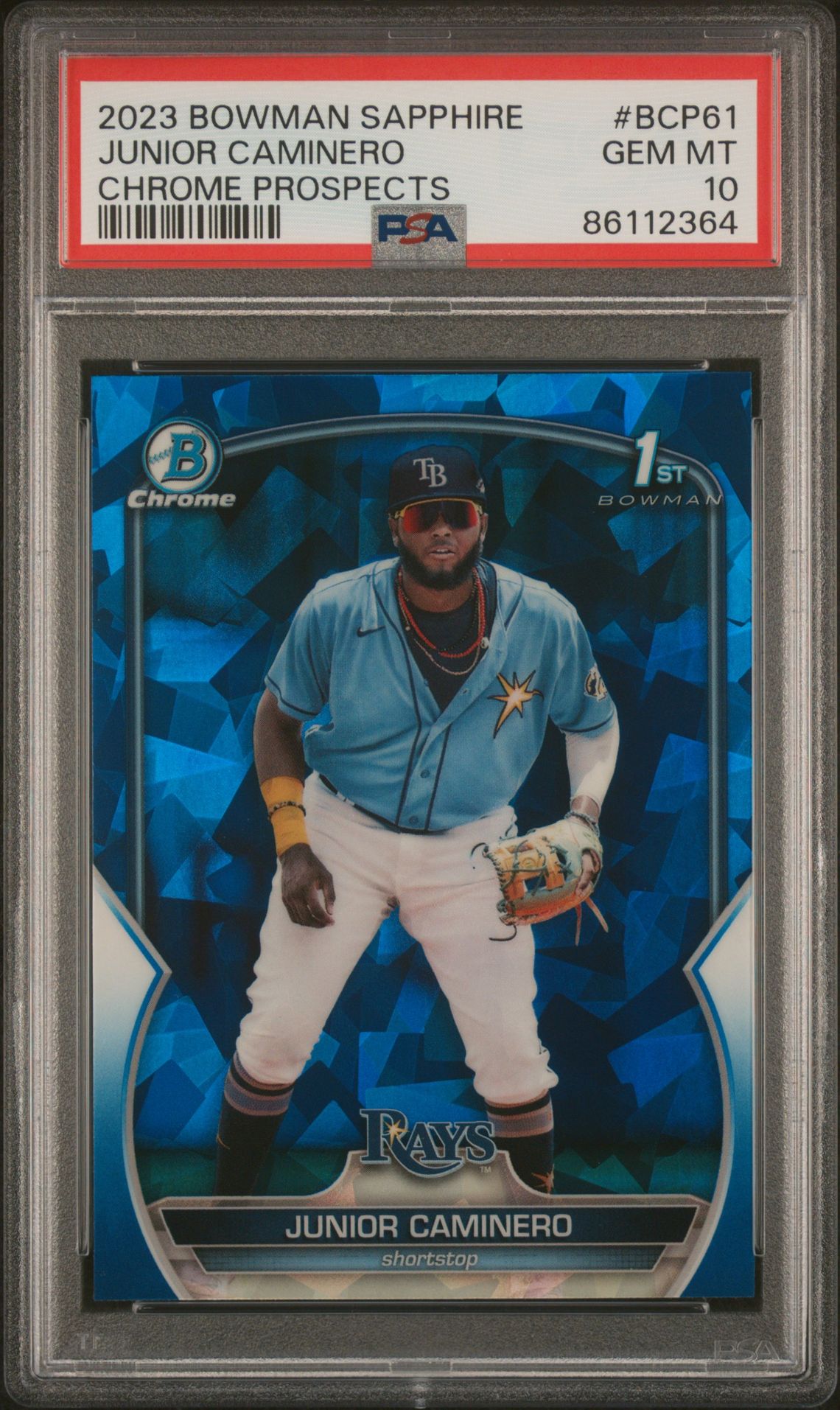 2023 Bowman BOWMAN SAPPHIRE EDITION CHROME PROSPECTS #BCP61 Junior Caminero front