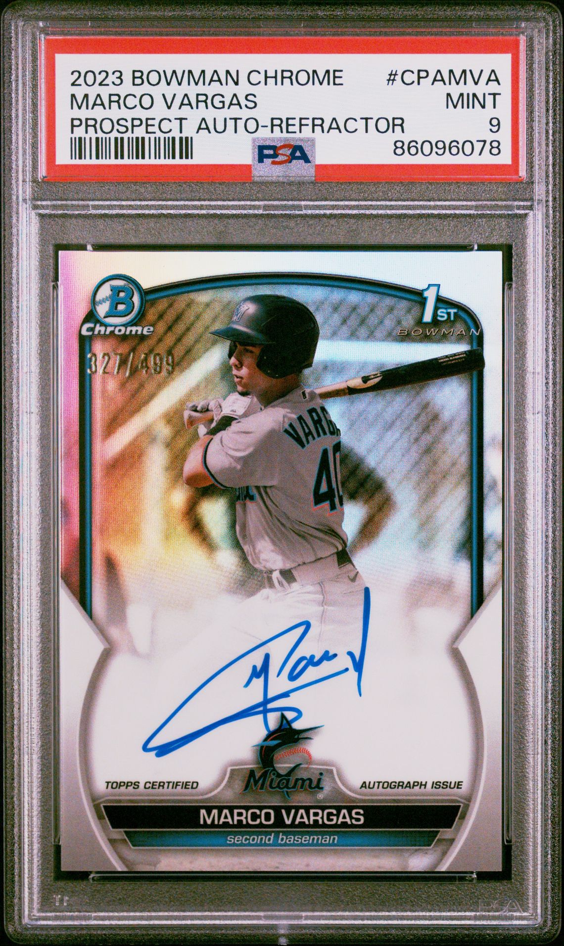 2023 Bowman BOWMAN CHROME PROSPECT AUTOGRAPHS Refractor #CPAMVA Marco Vargas front