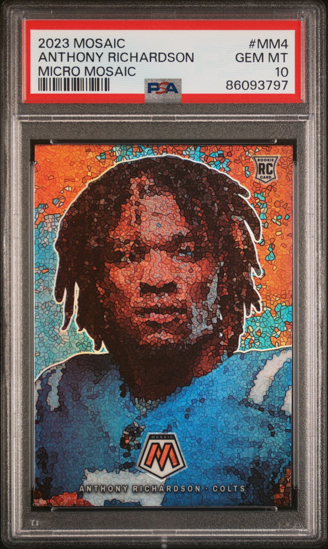 2023 Panini Mosaic Micro Mosaic Anthony Richardson #Mm4 Gem Mt 10 front