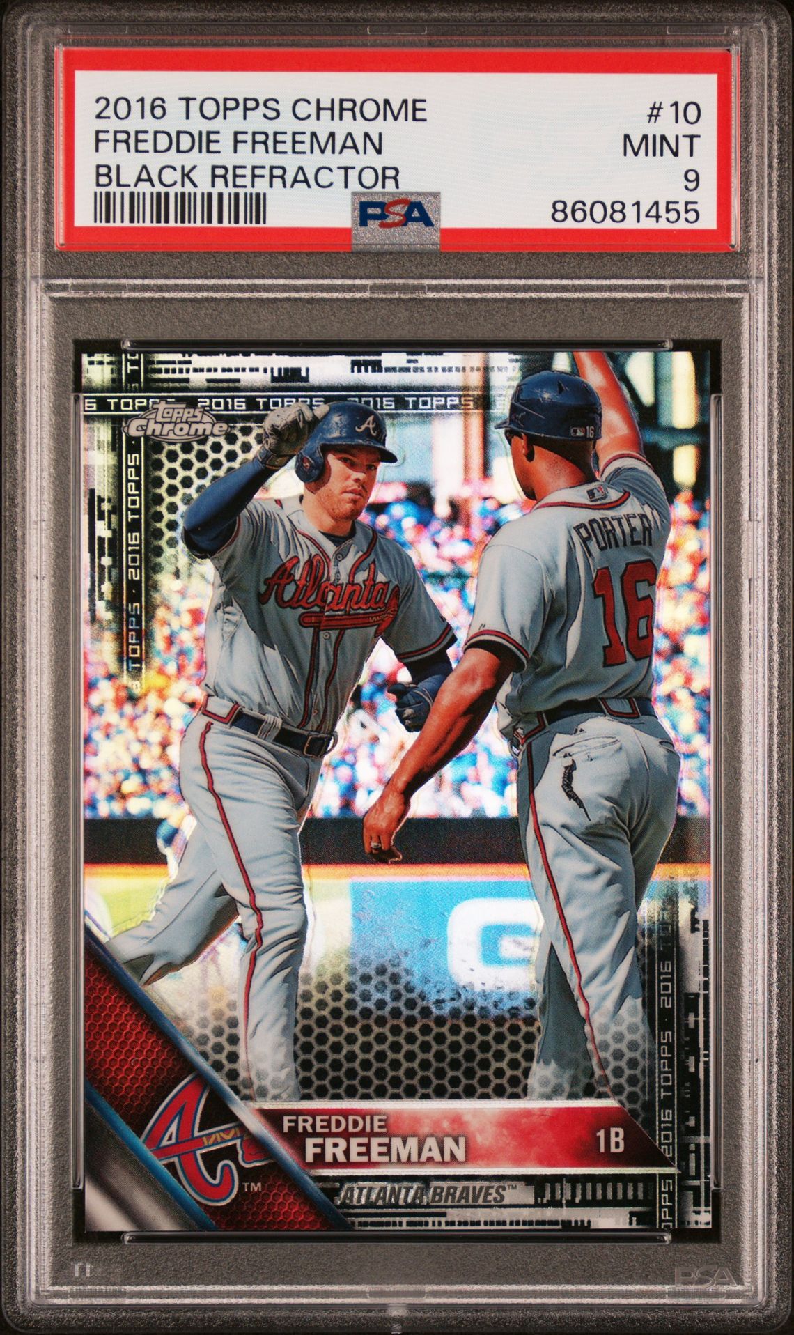 2016 Topps TOPPS CHROME BLACK REFRACTOR #10 Freddie Freeman front