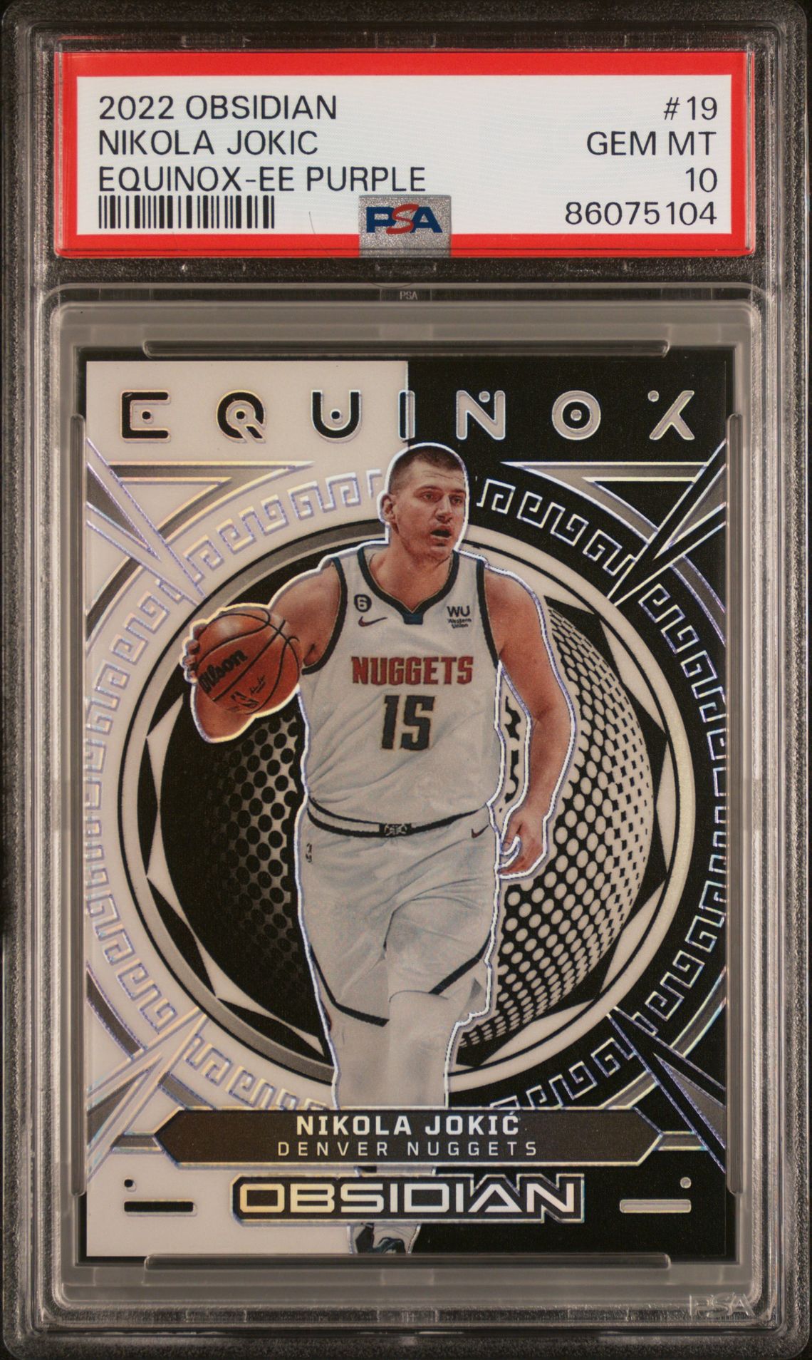2022 PANINI OBSIDIAN EQUINOX EE PURPLE #19 Nikola Jokic front