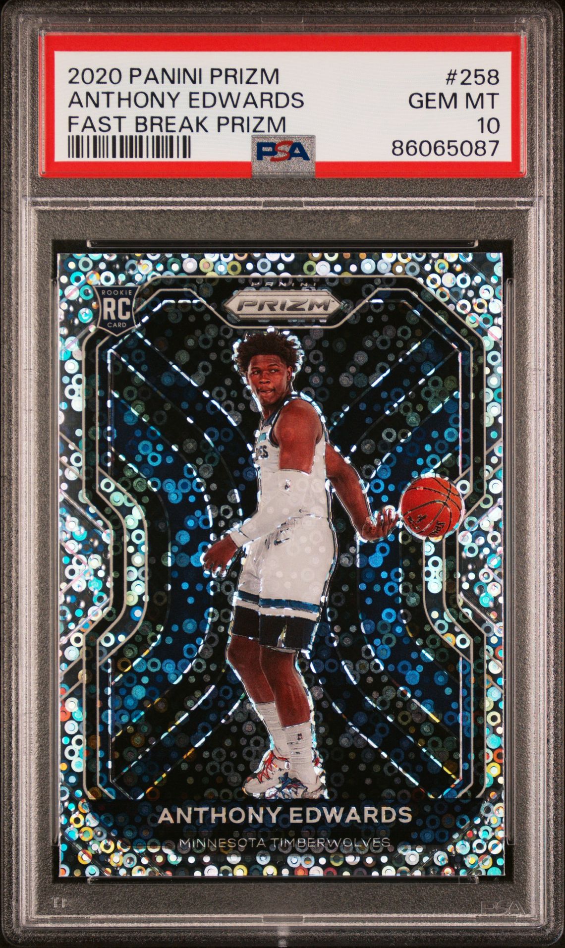 2020 Panini PANINI PRIZM GREEN PRIZM #258 Anthony Edwards front