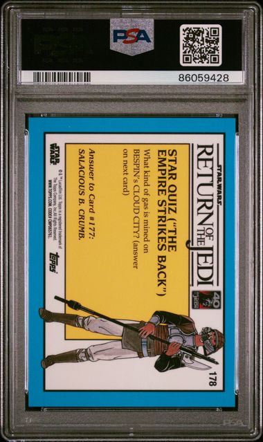 2023 Topps Chrome Sapphire Star Wars Return Of The Jedi "Where's Leia?" #178 (Green) Gem Mt 10 back