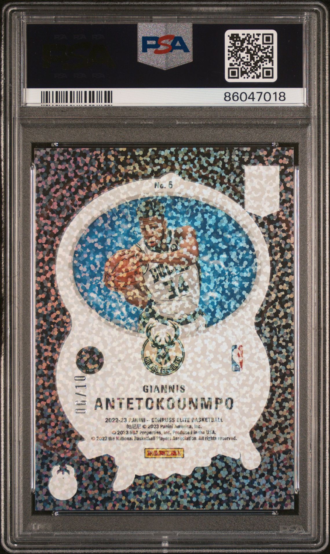 2022 Panini Donruss Elite Glass Masters Giannis Antetokounmpo #6 (Glass Masters-Asia-Gold) Mint 9 back