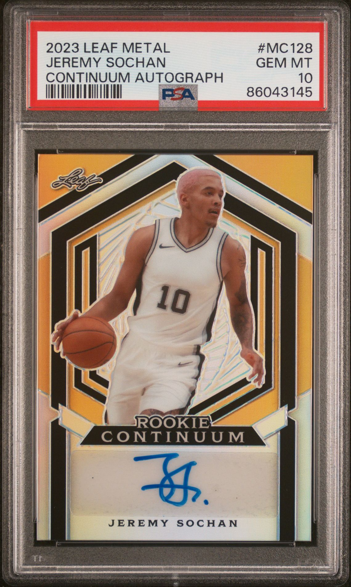 2023 Leaf LEAF METAL CONTINUUM AUTOGRAPHS #MC128 Jeremy Sochan front