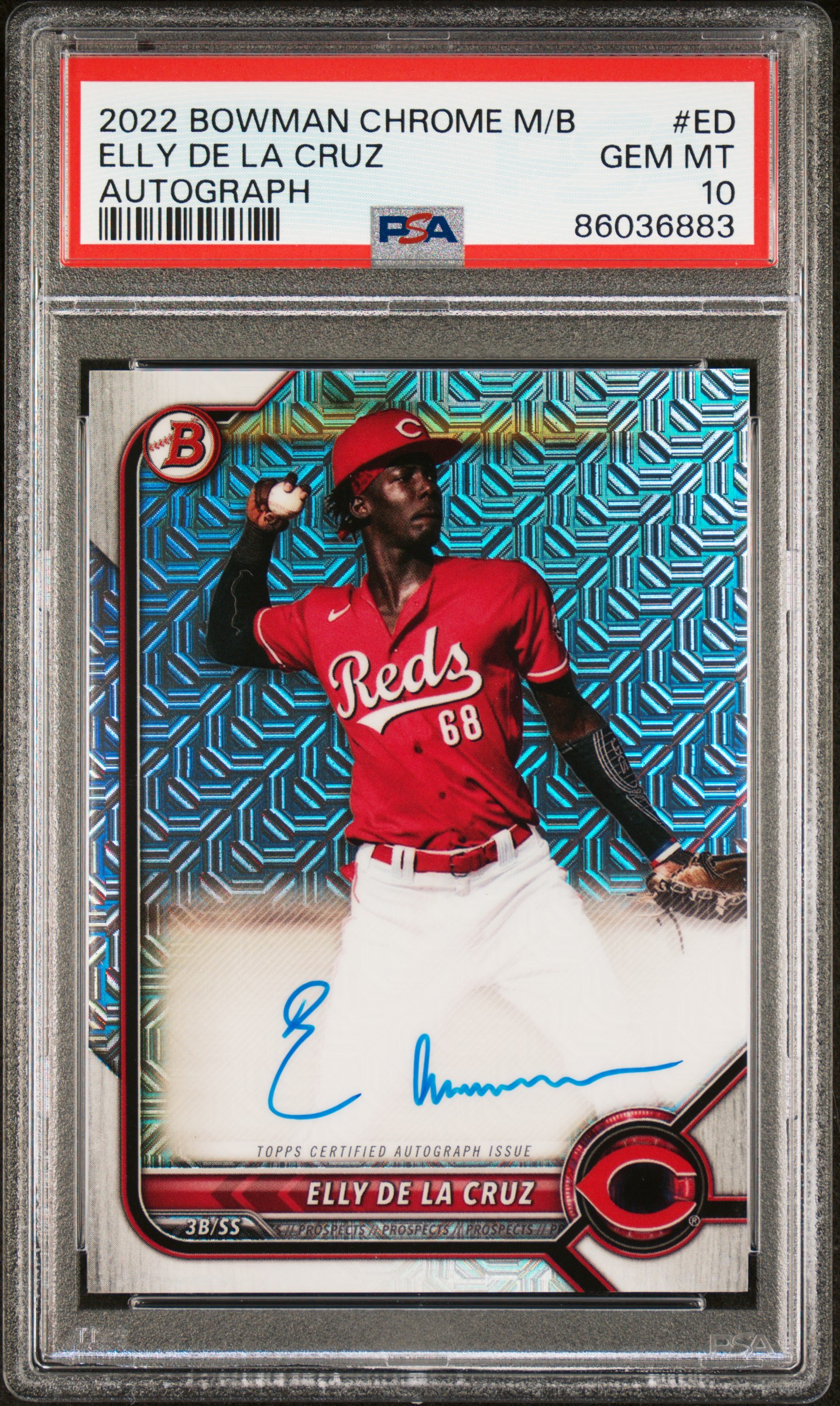 2022 Bowman Chrome Mega Box Autographs Elly De La Cruz #ED PSA 10