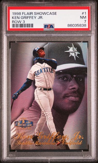 1998 Flair Showcase Row 3 #1 Ken Griffey Jr. – PSA NM 7 on Goldin