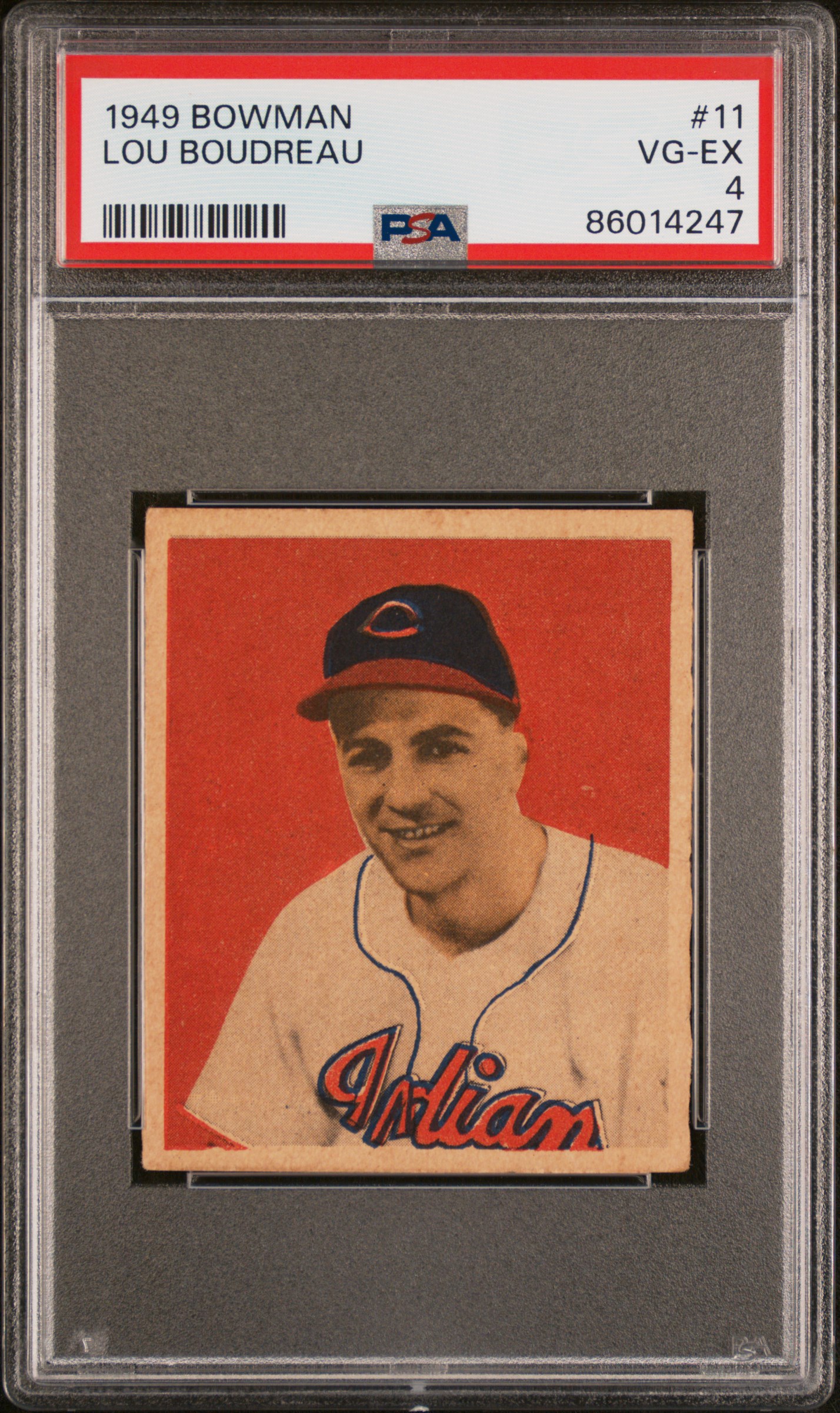 1949 Bowman #11 Lou Boudreau – PSA VG-EX 4