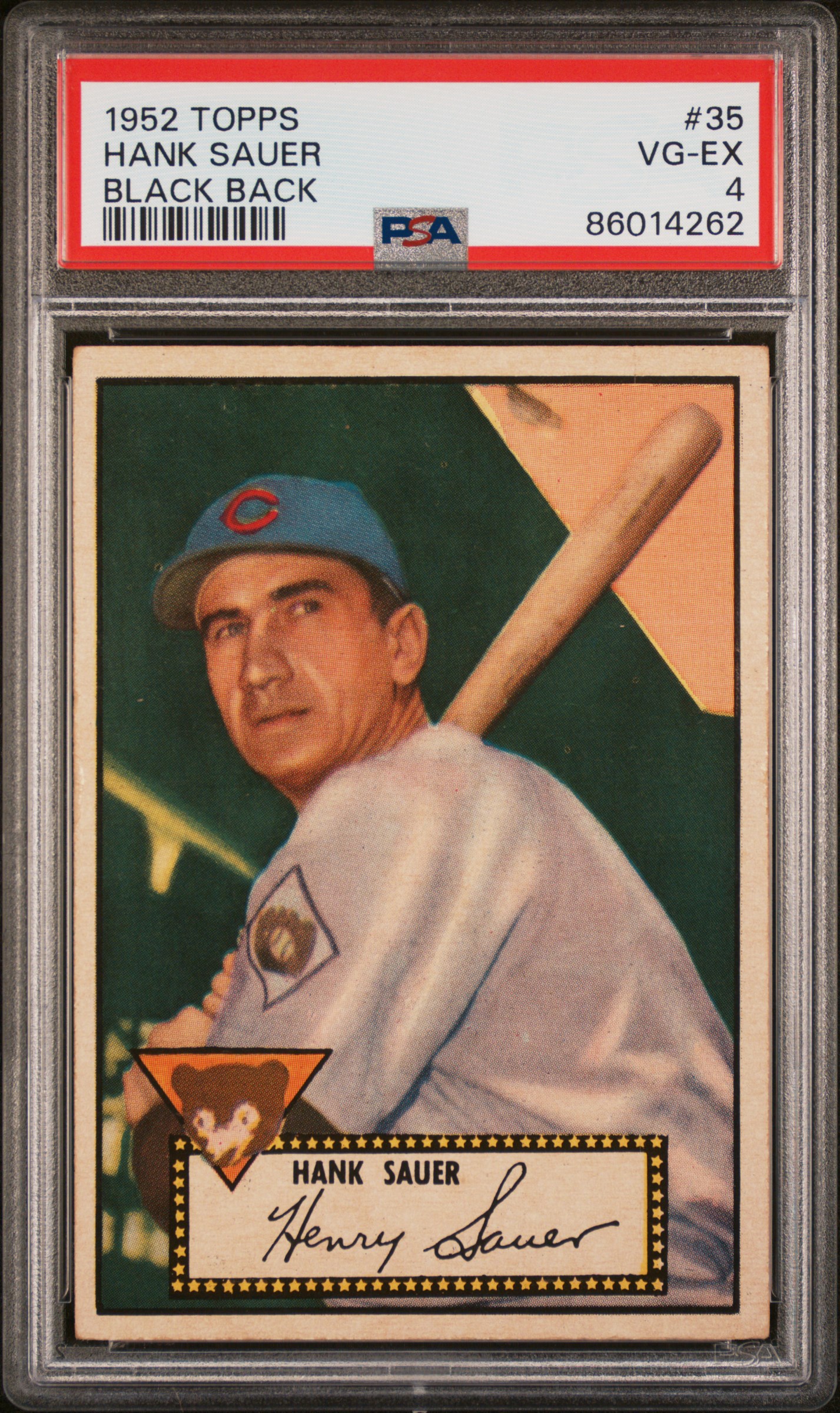 1952 Topps Black Back #35 Hank Sauer – PSA VG-EX 4