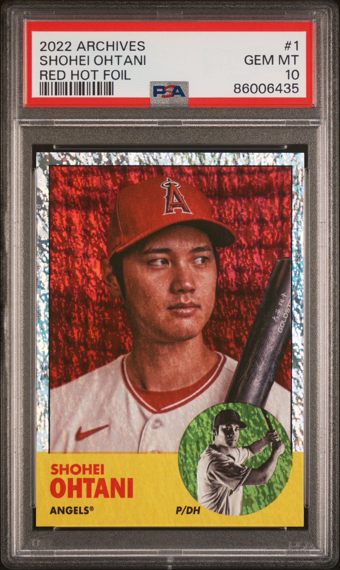 2022 Topps TOPPS ARCHIVES RED HOT FOIL #1 Shohei Ohtani front
