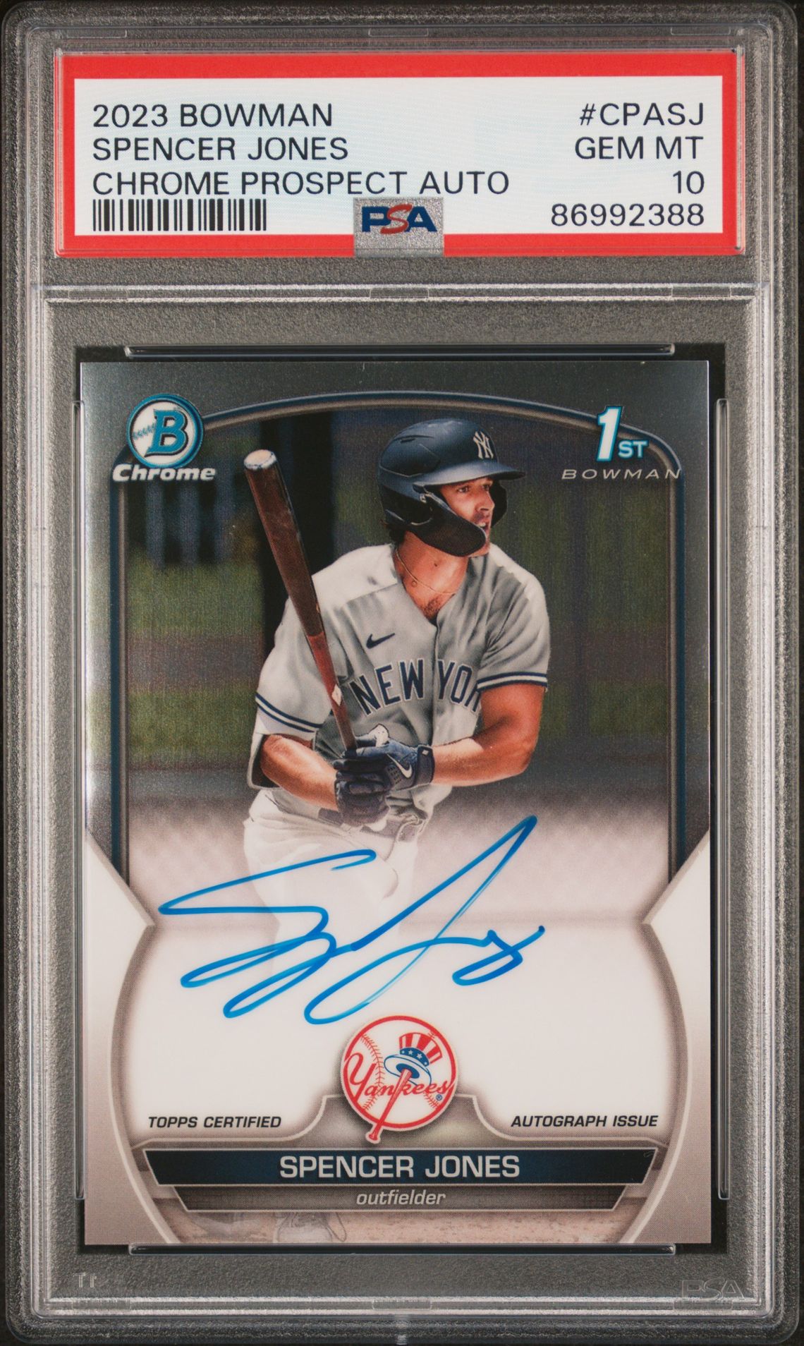 2023 Bowman BOWMAN CHROME PROSPECT AUTOGRAPHS #CPASJ Spencer Jones front