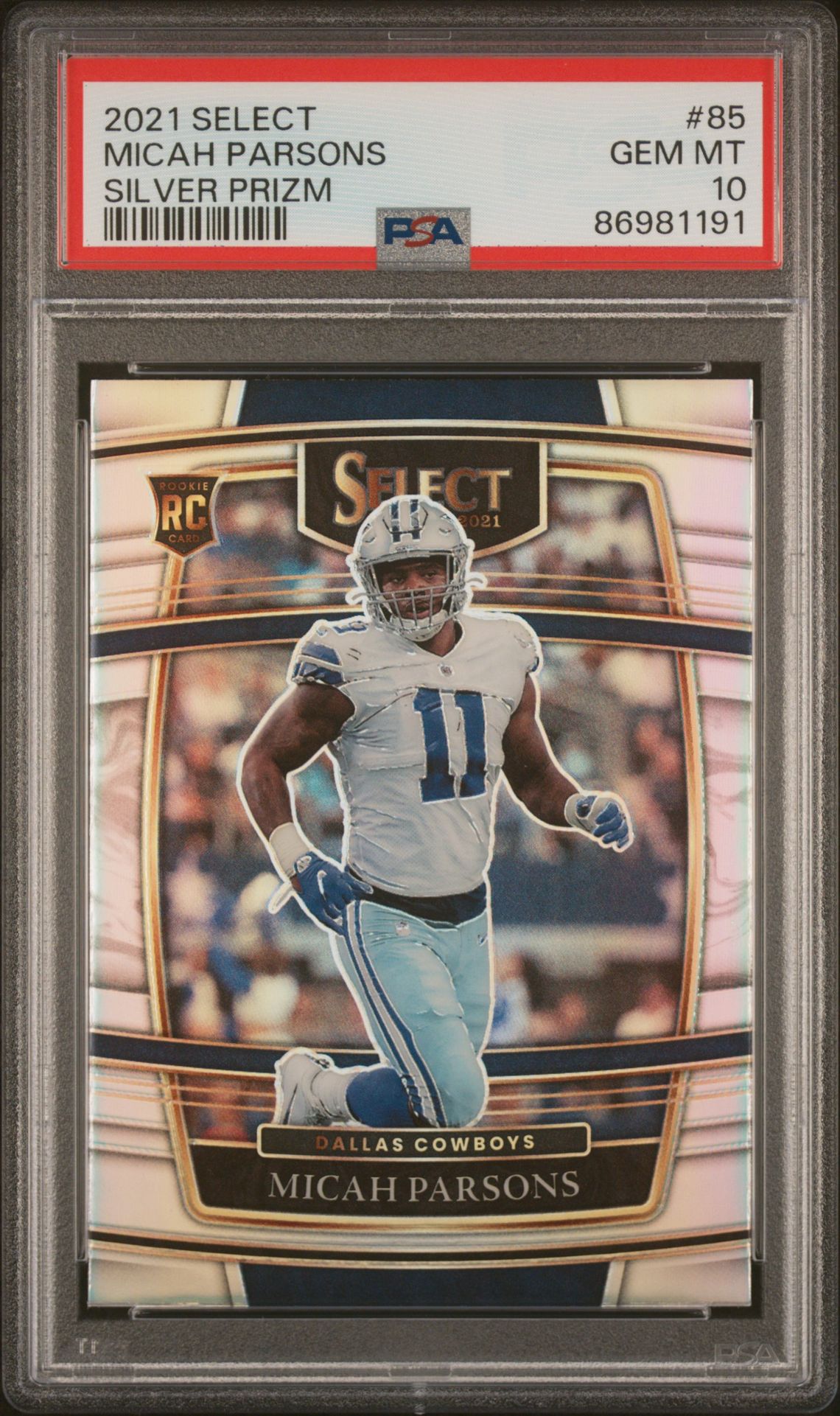 2021 Panini Select Micah Parsons #85 (Silver Prizm) Gem Mt 10 front