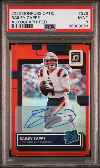 2022 Panini Donruss Optic Red #229 Bailey Zappe front