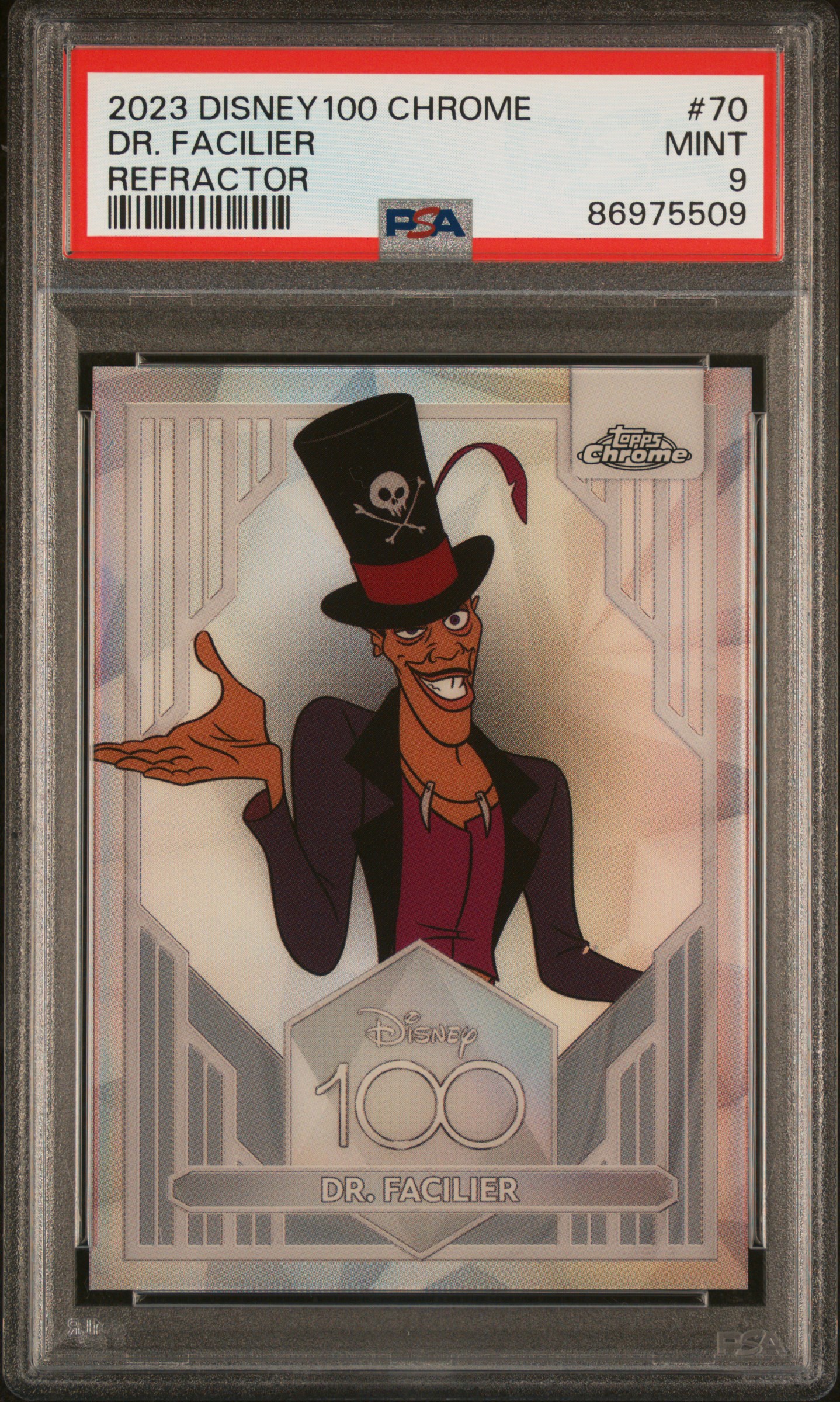 2023 Topps Chrome Disney100 Dr. Facilier #70 (Refractor) Mint 9 front