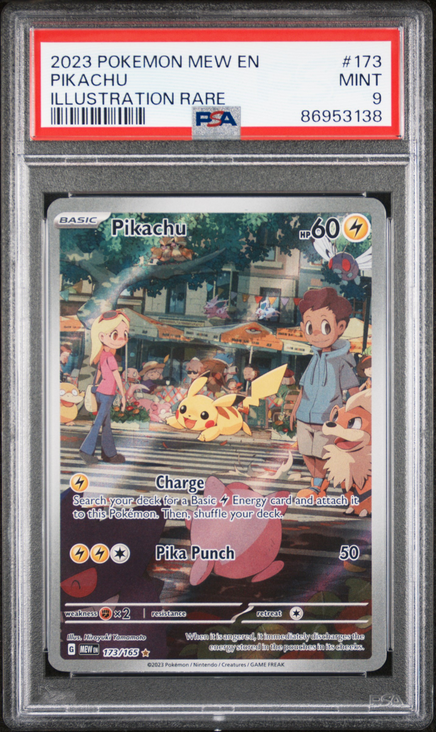 2023 Pokemon Mew En-151 Pikachu #173 (Illustration Rare) Mint 9 front
