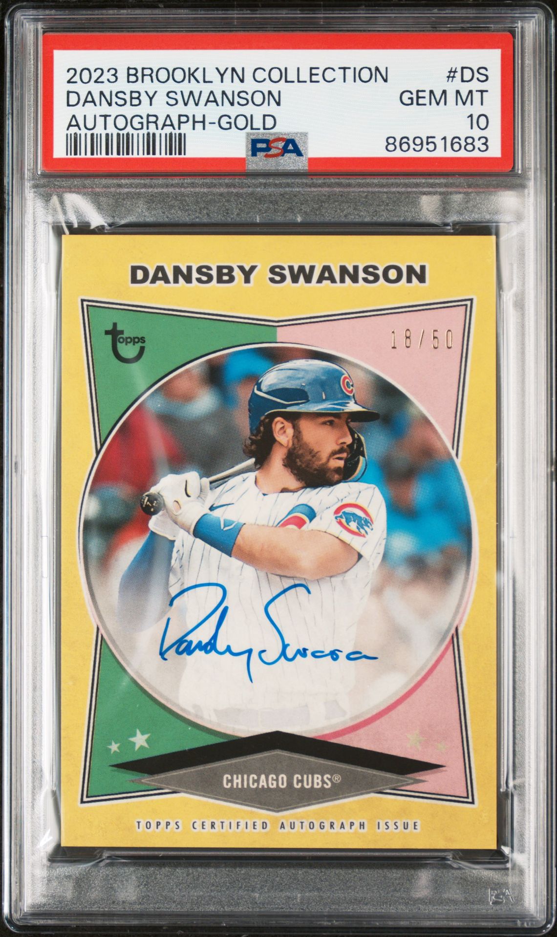 2023 Topps TOPPS BROOKLYN COLLECTION AUTOGRAPH GOLD #DS Dansby Swanson front
