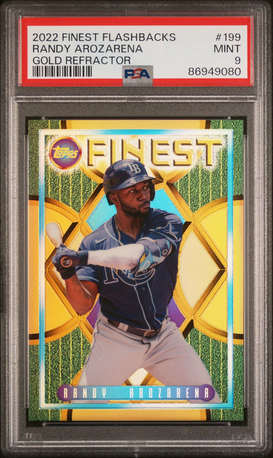 2022 Topps TOPPS FINEST FLASHBACKS GOLD REFRACTOR #199 Randy Arozarena front